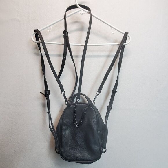 ALDO Backpack Purse Solid Black Zipper Pockets - Picture 14 of 16